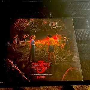 Stranger things album on a recorder